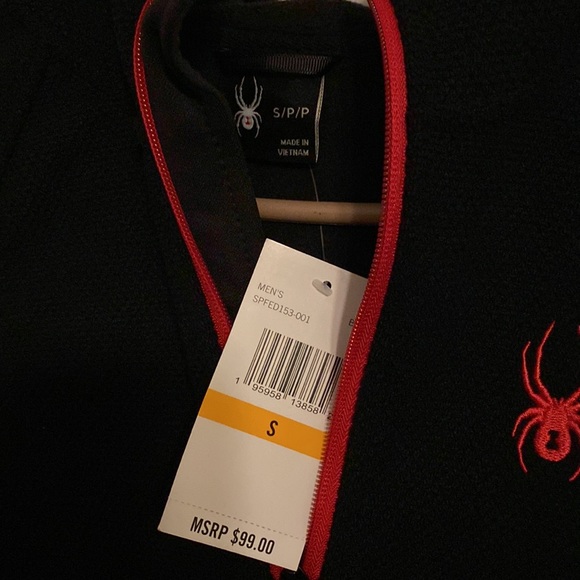 NEW Black hooded 1/2 zip Pullover by Spyder size Small - Picture 4 of 9